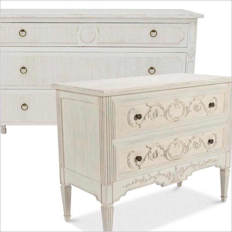 Distressed White Shabby Chic Chests - Belle Escape