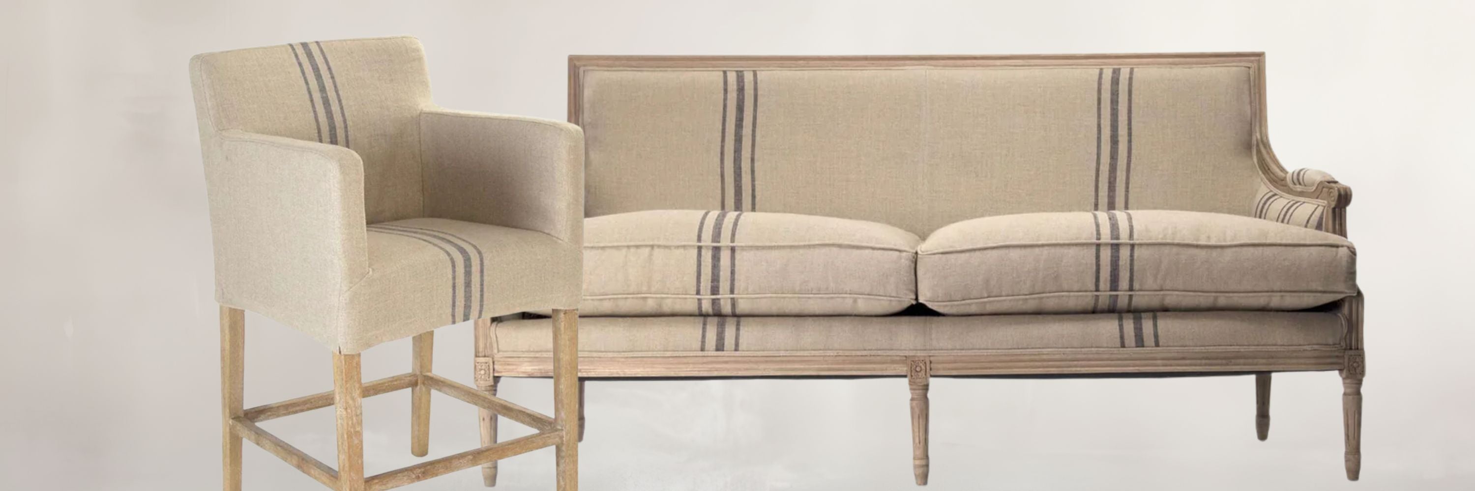 French Country Striped Seating - Belle Escape