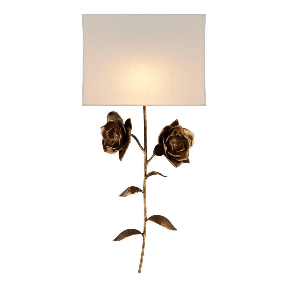 Rectangular Shade Floral Wall Sconce