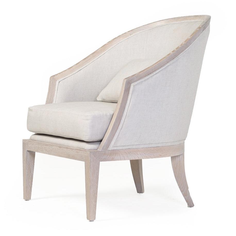 Modern French Barrel-Back Lounge Chair