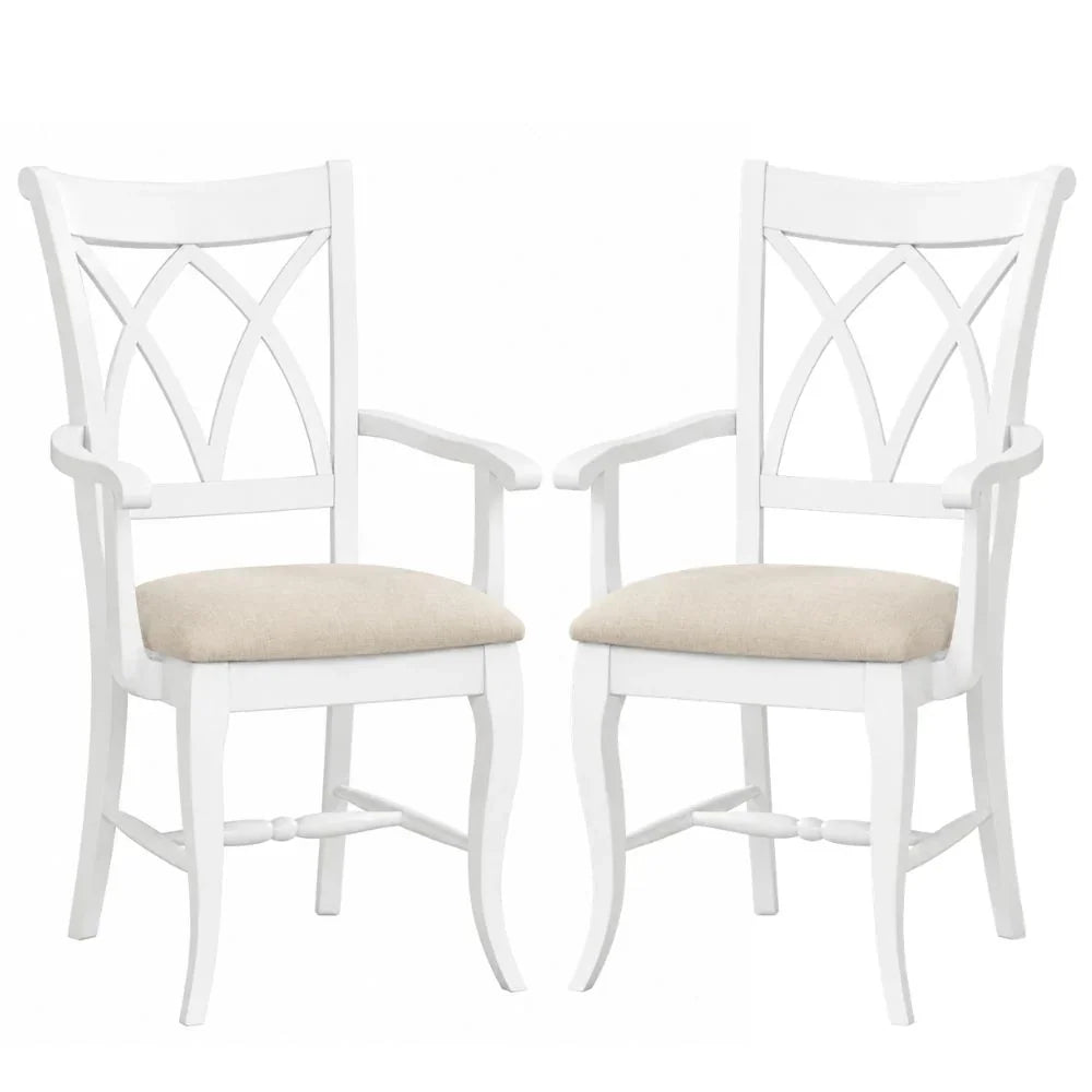 Upholstered Lattice Back Solid Wood Dining Chair