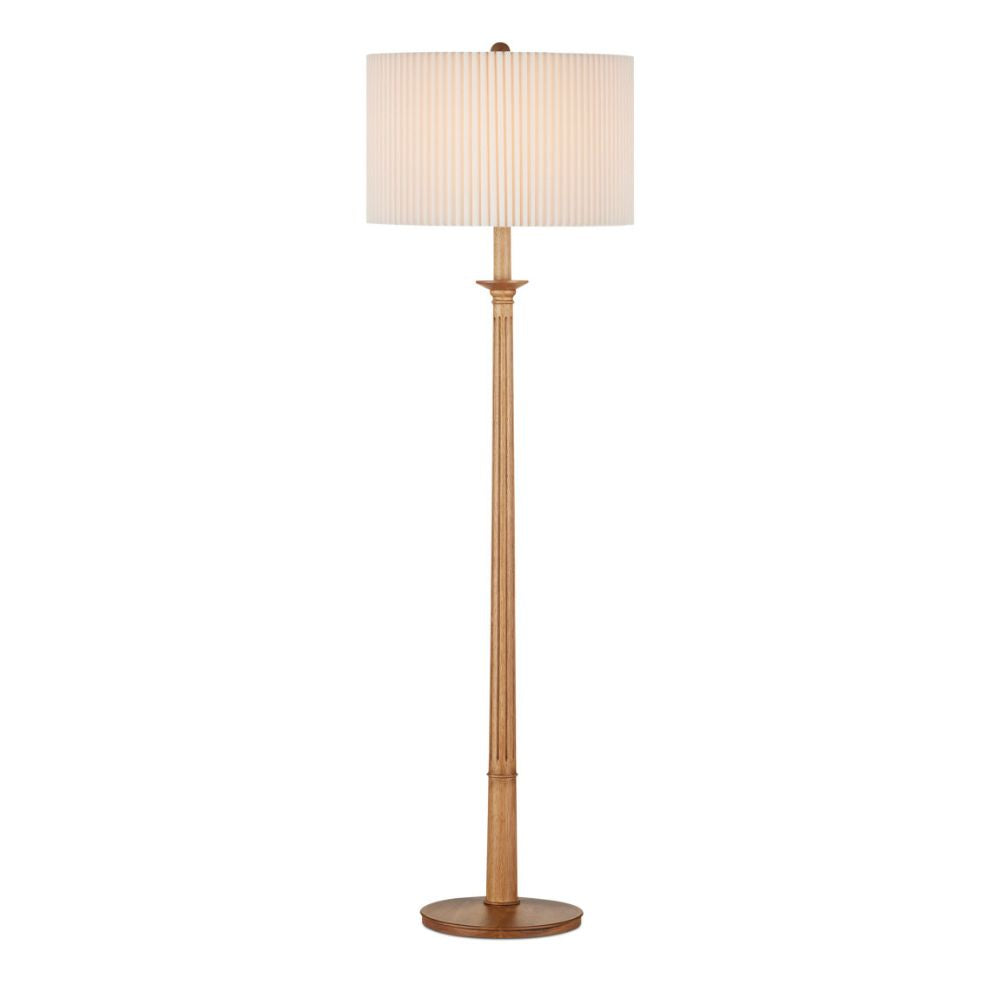 Natural Fluted Base Floor Lamp