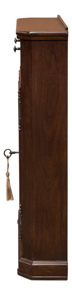 Warm Walnut French Country Hall Cabinet