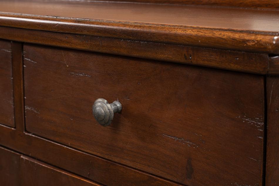 Warm Walnut French Country Hall Cabinet
