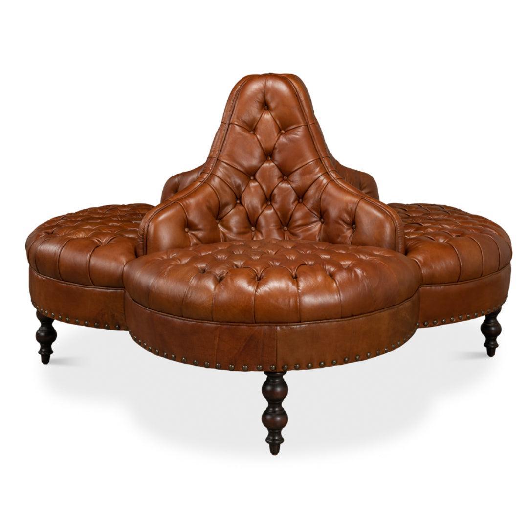 Tufted Leather Lobby Sofa