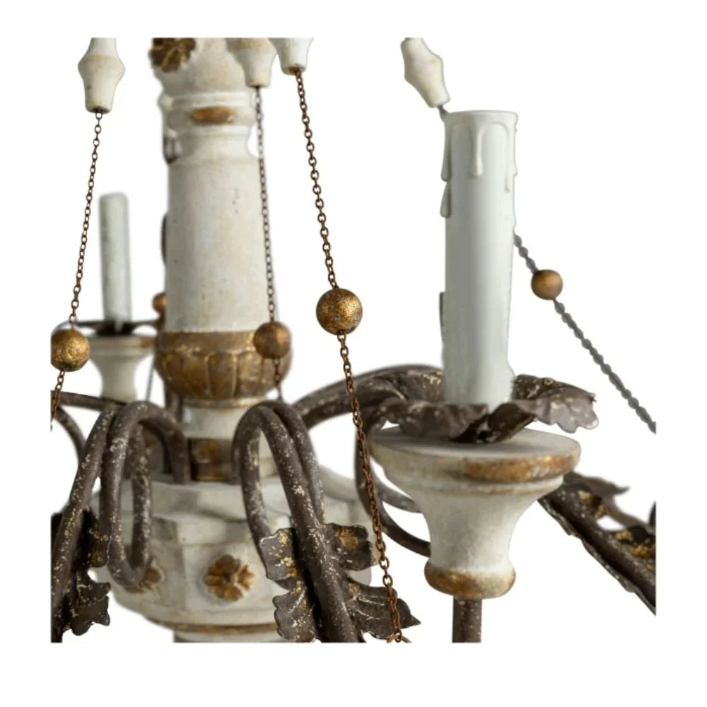 Valeria French Draped Wooden Chandelier