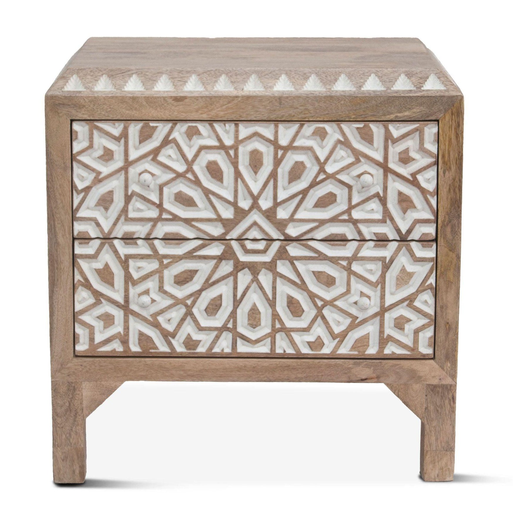 Indy Boho Natural White Nightstand
