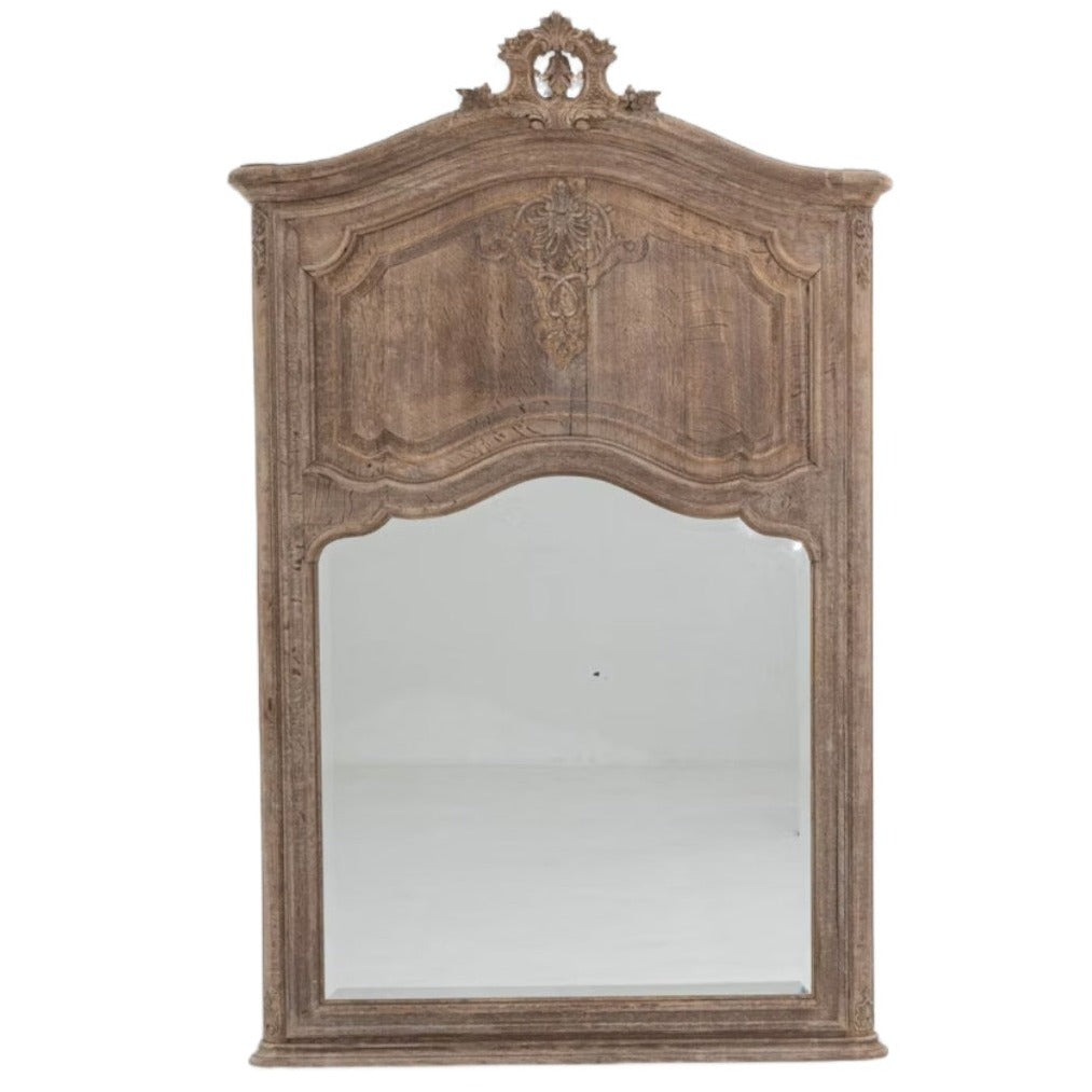 Ornate Arched Wooden Trumeau Mirror