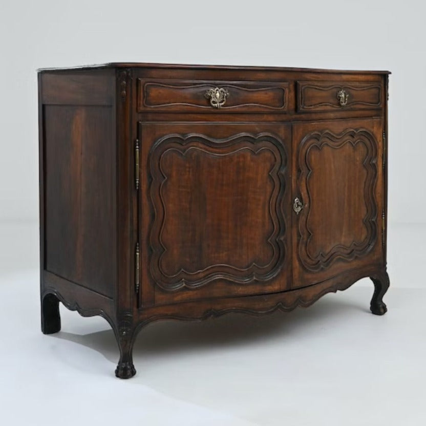 French Louis Cabriole Wood Chest - Circa 1850