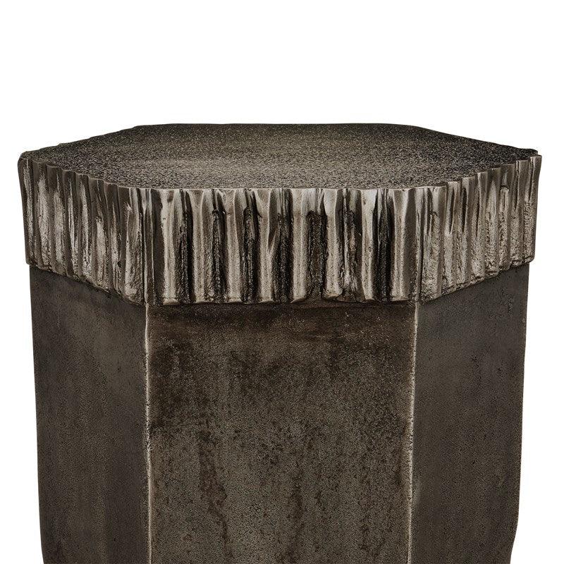 Graphite Drum Accent Table