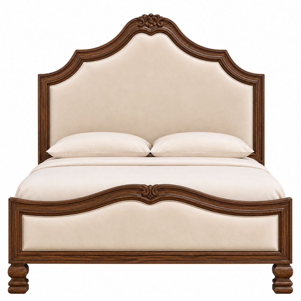 French Country Cream Velvet Bed