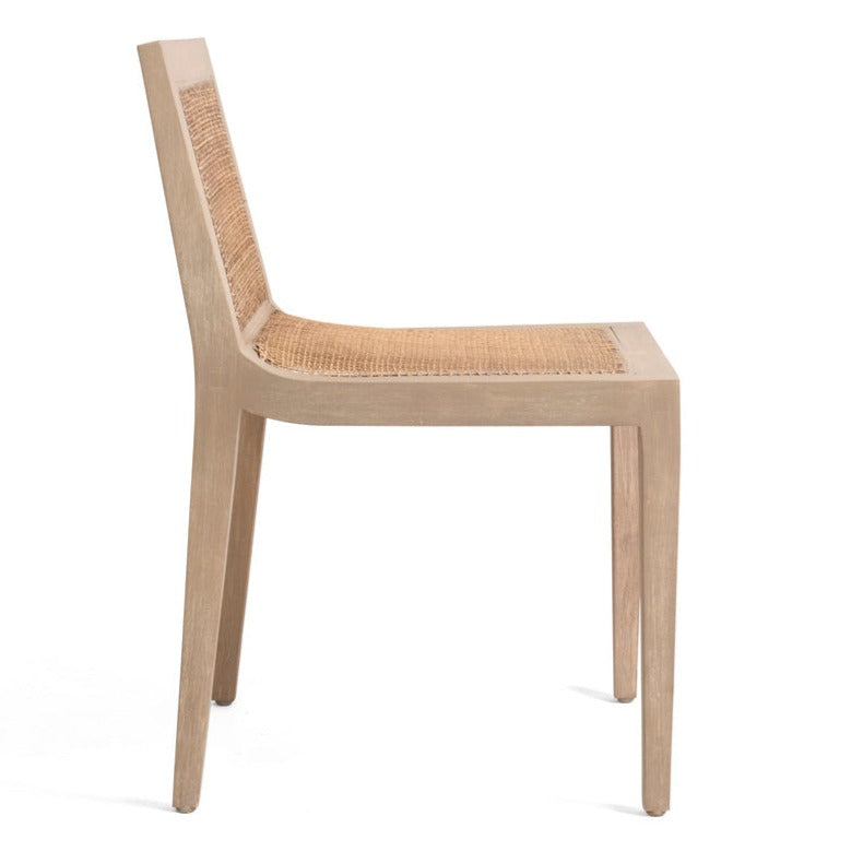 Modern Natural Rattan Curved Dining Chair