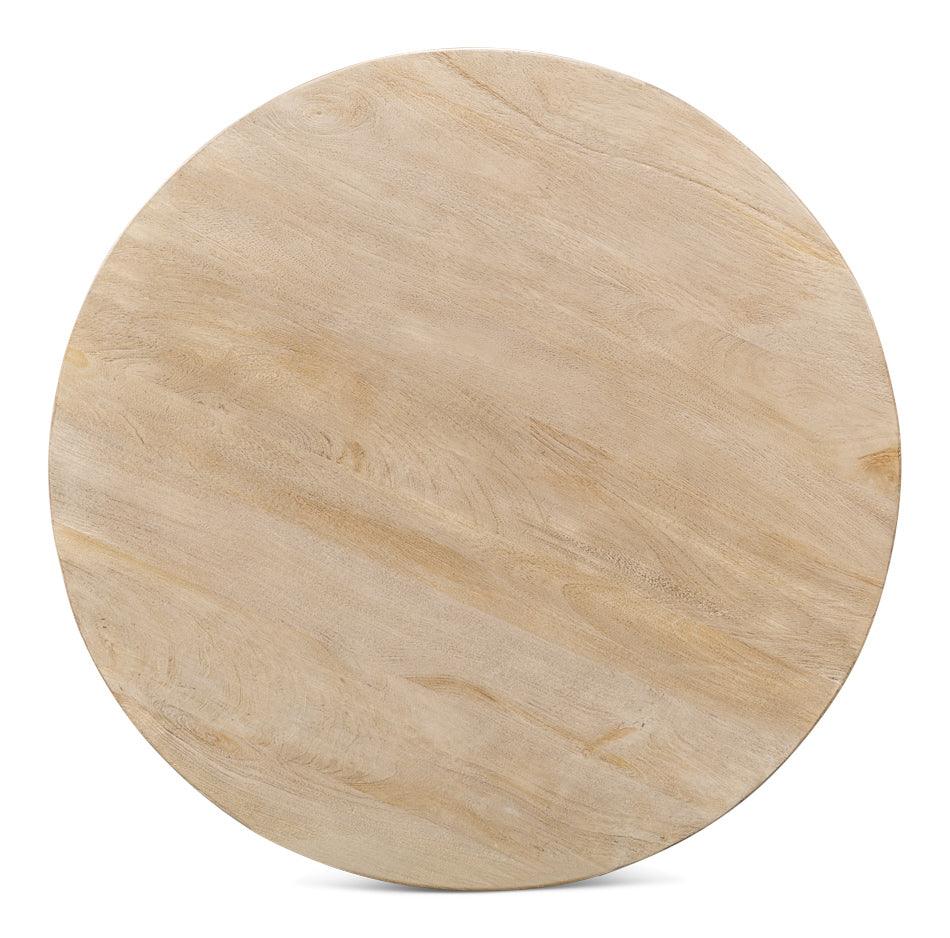 Double Shelf Beige Round Coffee Table