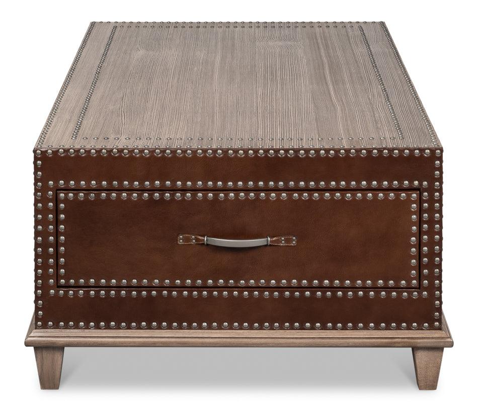 Leather Wrapped Spanish Cocktail Table