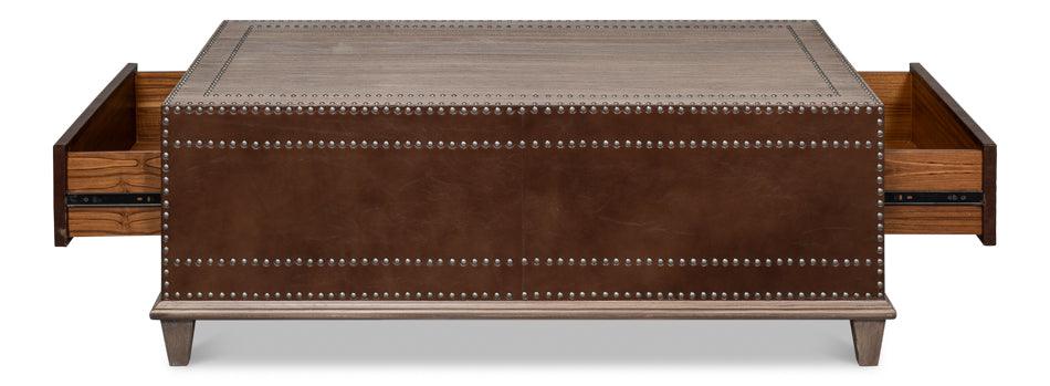 Leather Wrapped Spanish Cocktail Table