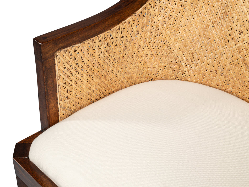 Curved Back Woven Lounge Chair