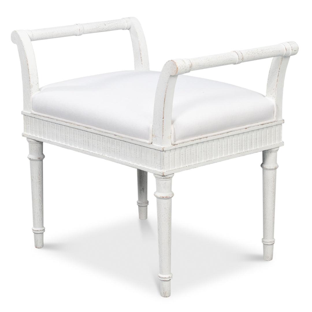 White Shabby Chic Flair Bench