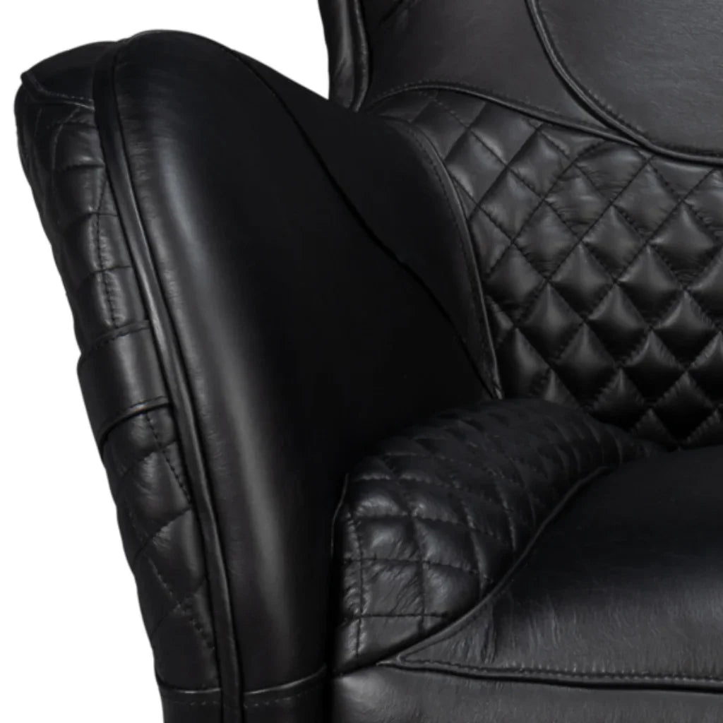Luxe Black Leather Accent Chair