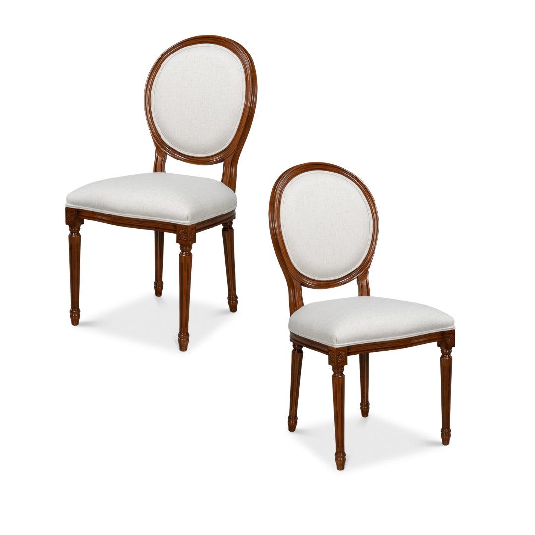 Old World Walnut Dining Chair - Set of 2