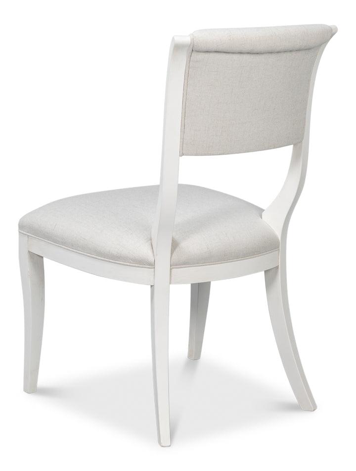 White Cortina Curved Leg Dining Chairs - Pair