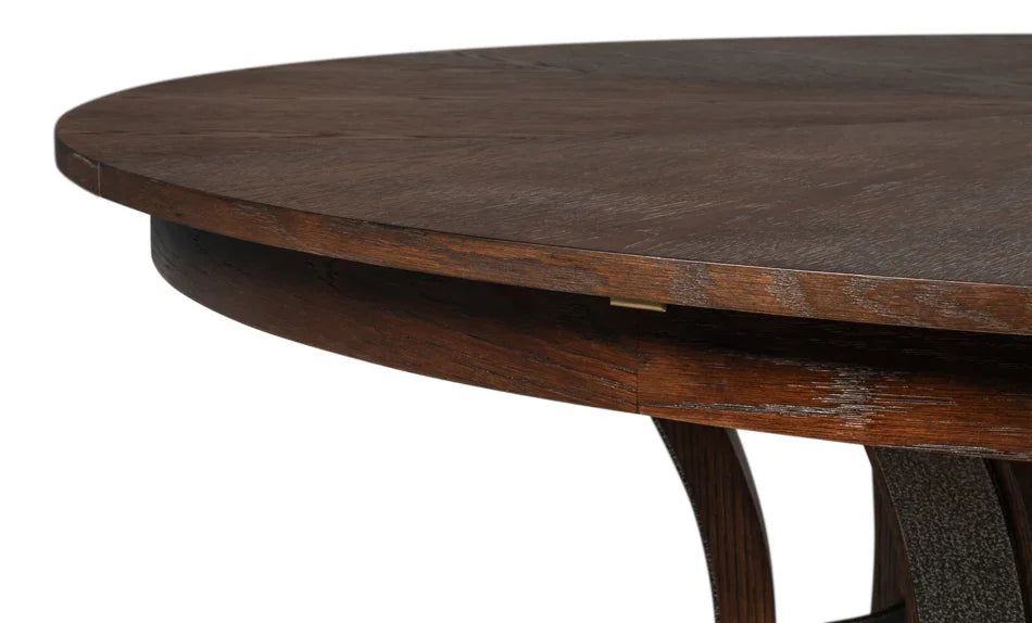 Burnt Brown Tower Jupe Dining Table, Expands 66-85.5"