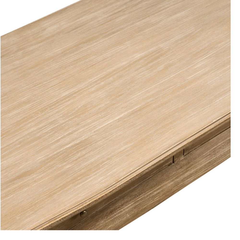 Natural Wood French Coffee Table with Drawers