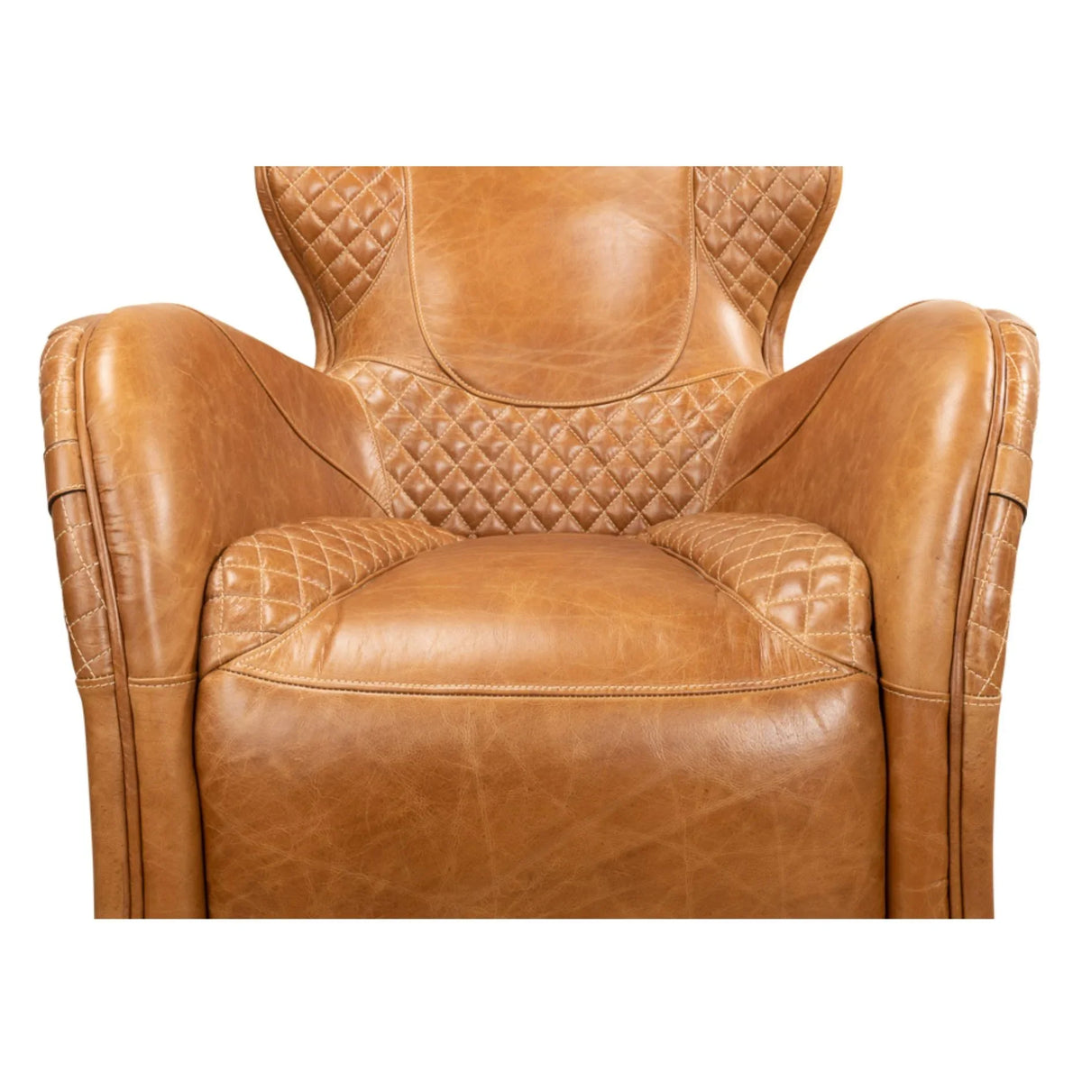 Cuba Brown Leather Accent Chair