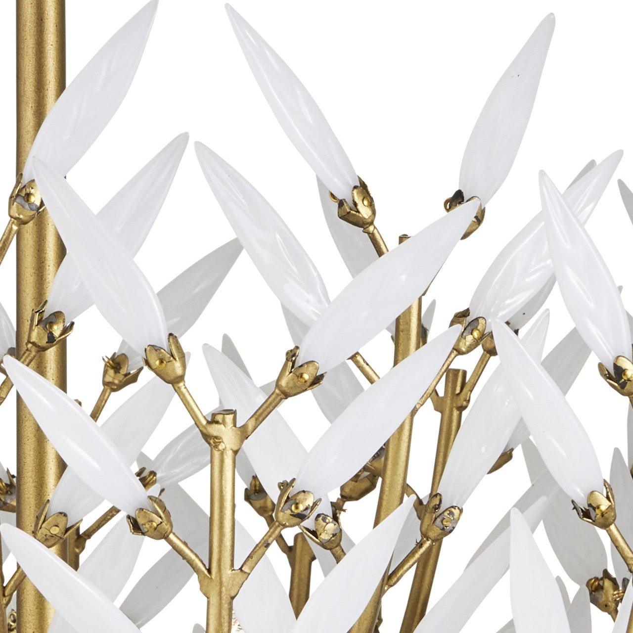 Stems Brass White Chandelier