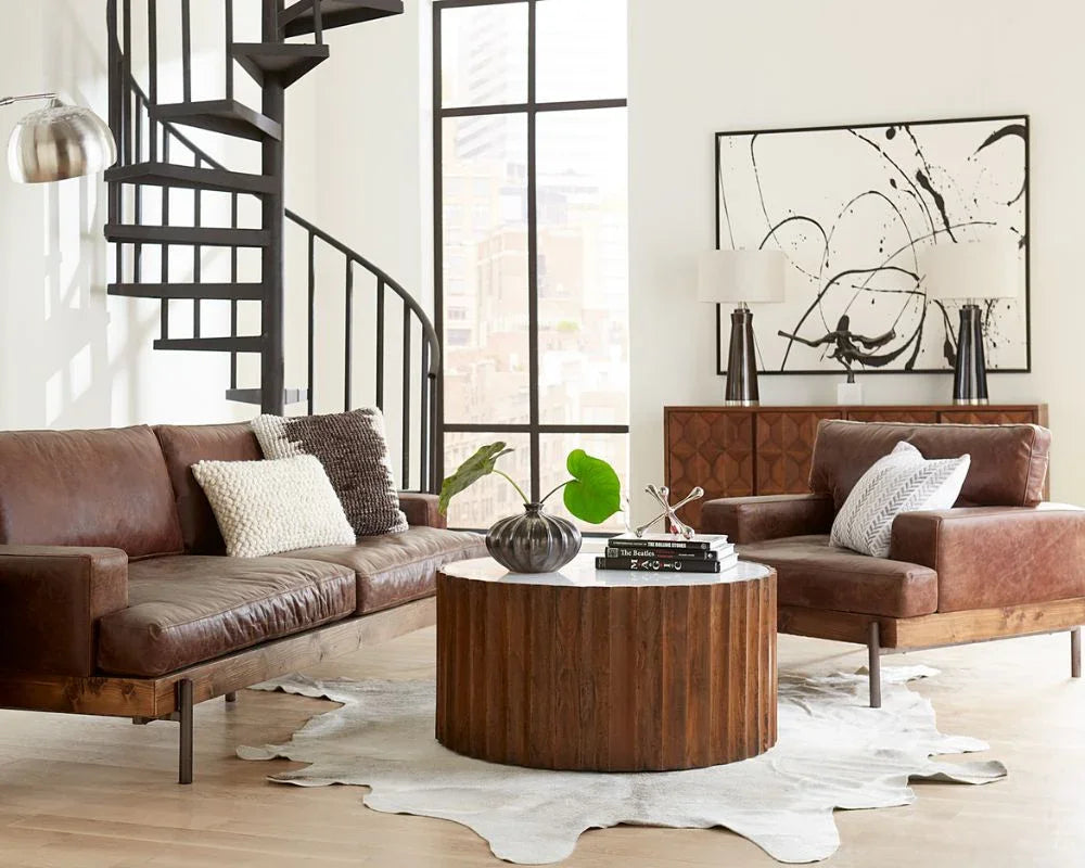 Portofino Industrial Brown Lounge Chair