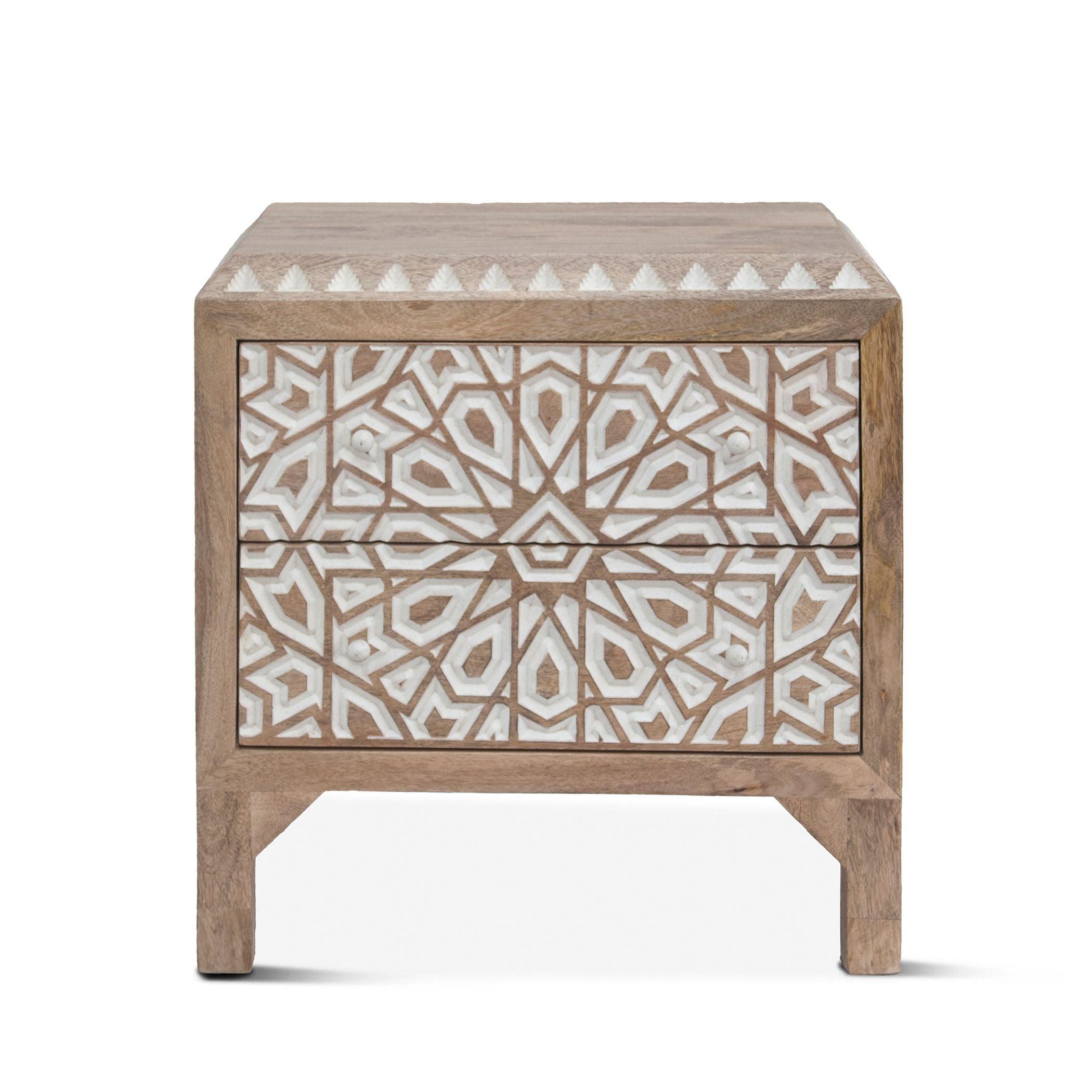 Indy Boho Natural White Nightstand