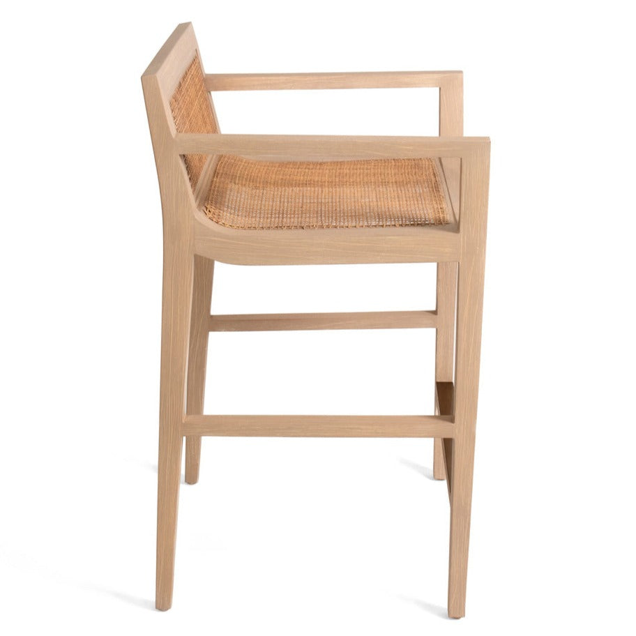 Modern Natural Rattan Curved Counter Stool