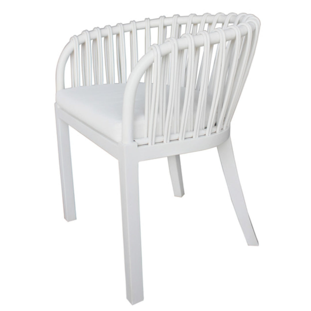 White Binah Teak Arm Chair