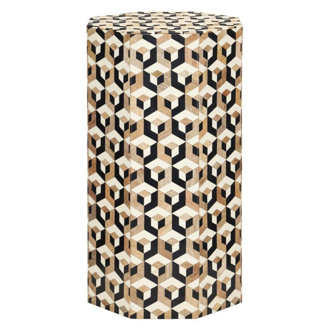 Octagonal Multi-Colored Accent Table