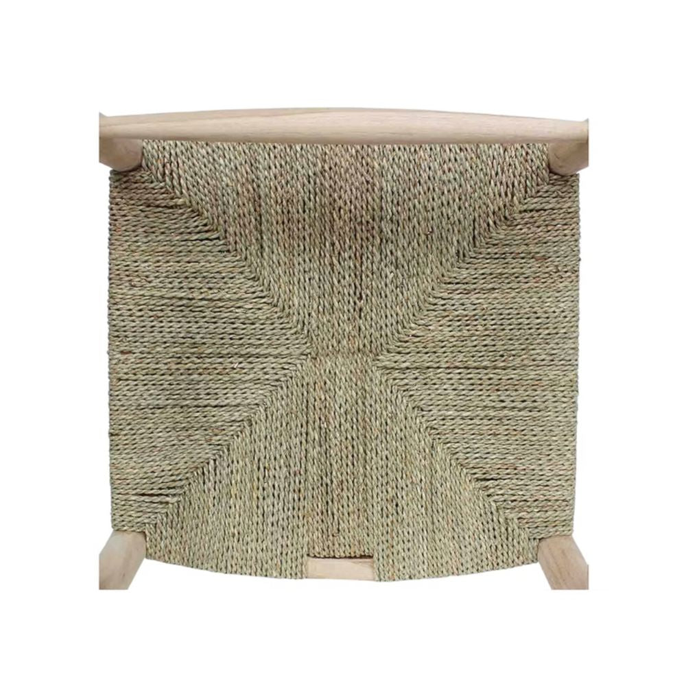 Aged Brown Wishbone Rush Seat Counter Stool