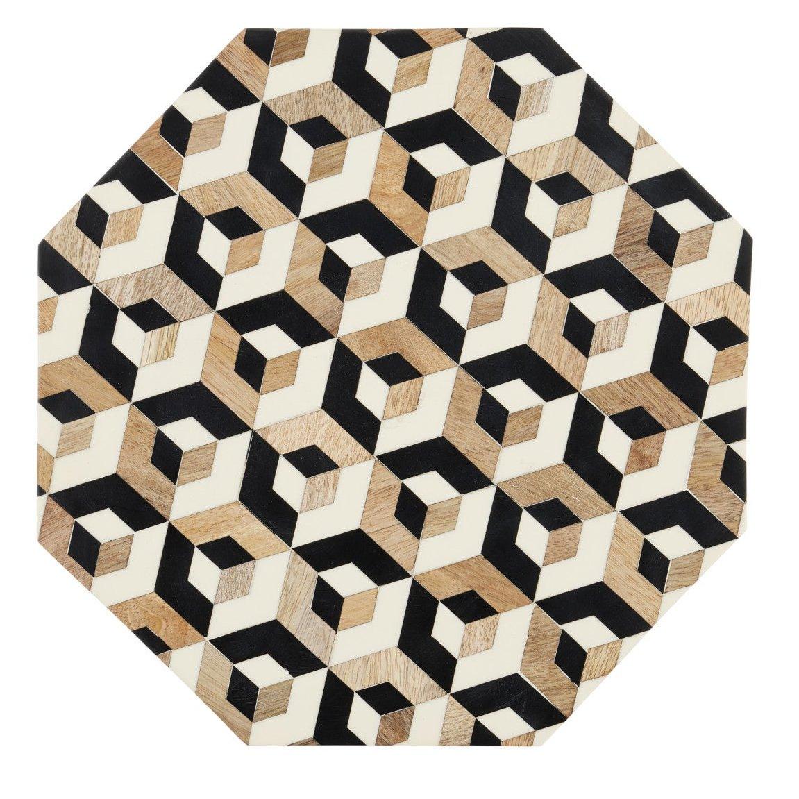 Octagonal Multi-Colored Accent Table