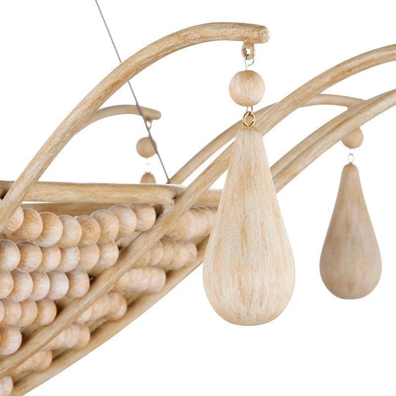Beaded Chandelier with Wood Dangles