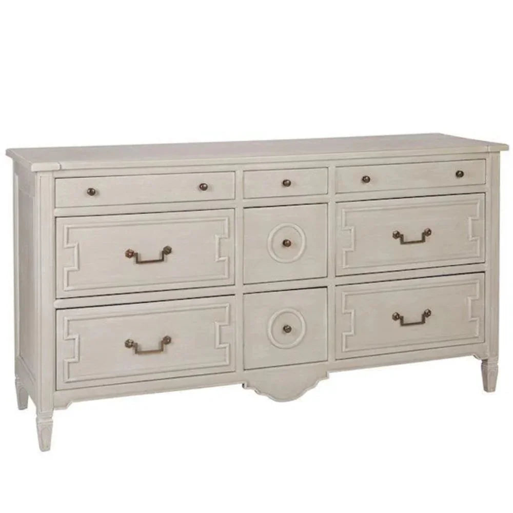 Euro Carved Wood Dresser | French Style 9 Drawer White Dresser Euro Carved Wood Dresser | French Style 9 Drawer White Dresser