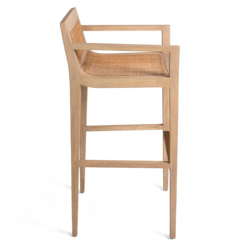 Modern Natural Rattan Curved Bar Stool