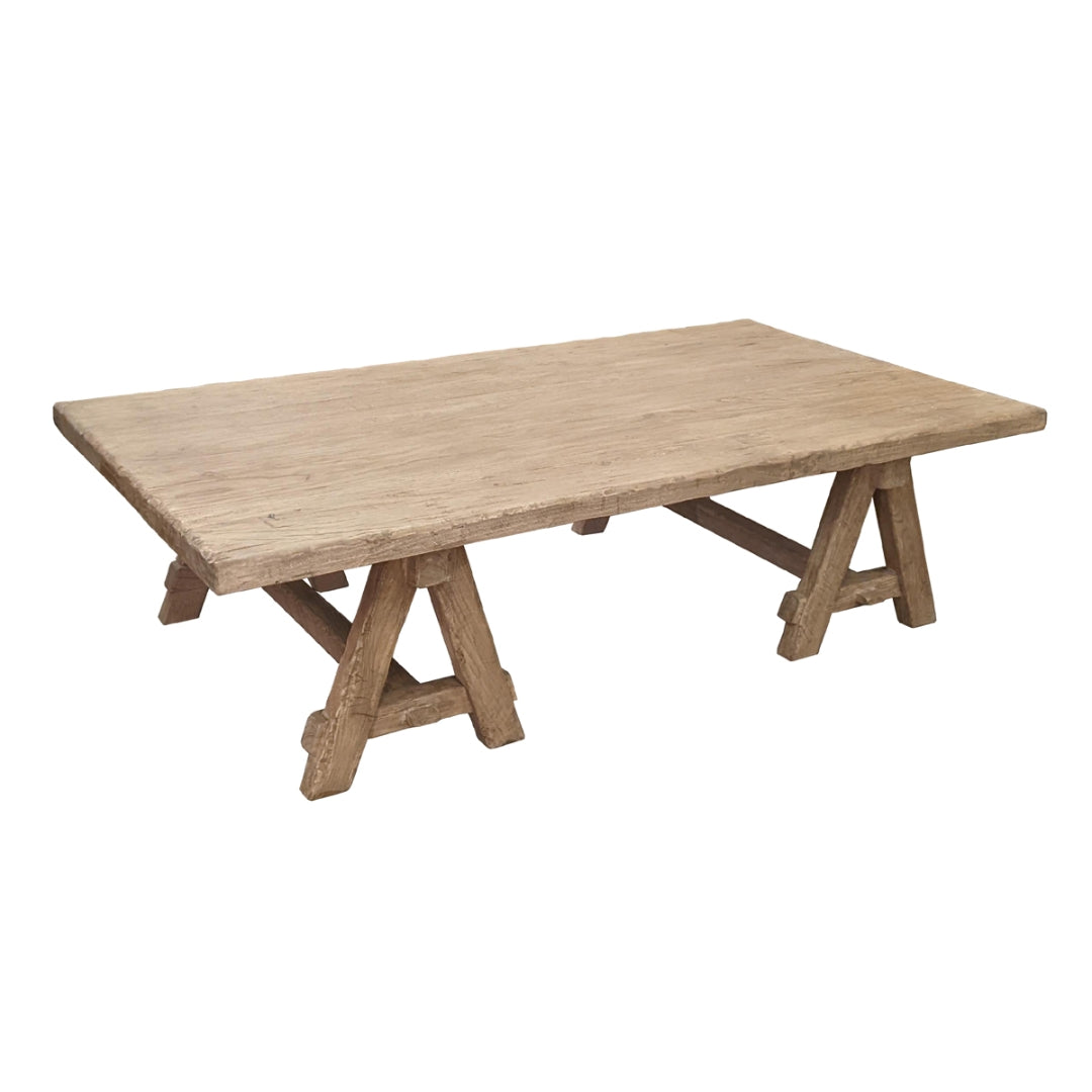 Rustic A-Frame Base Coffee Table