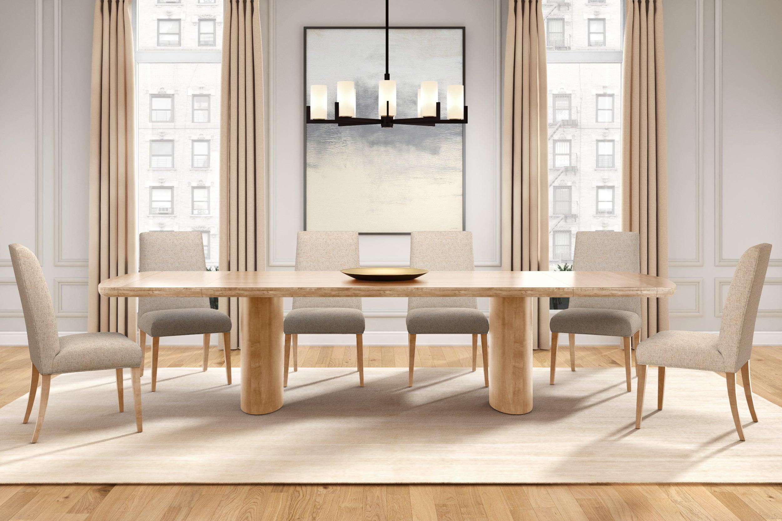 Natural Wood Slab Leg Dining Table