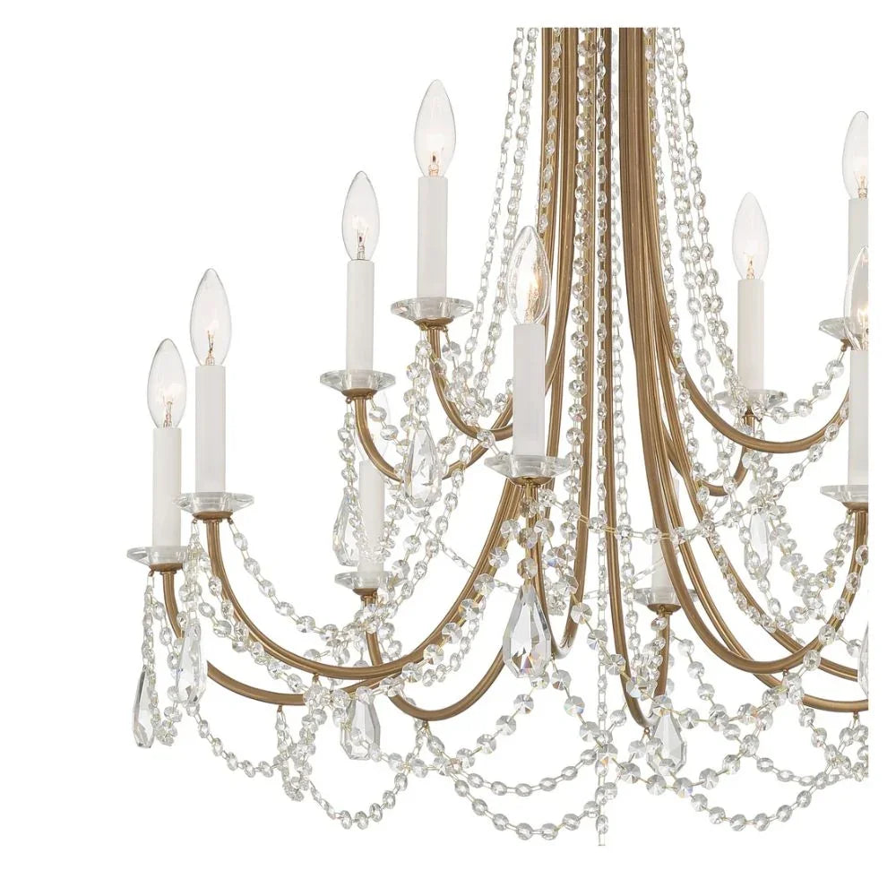 Aged Brass Teardrops Chandelier