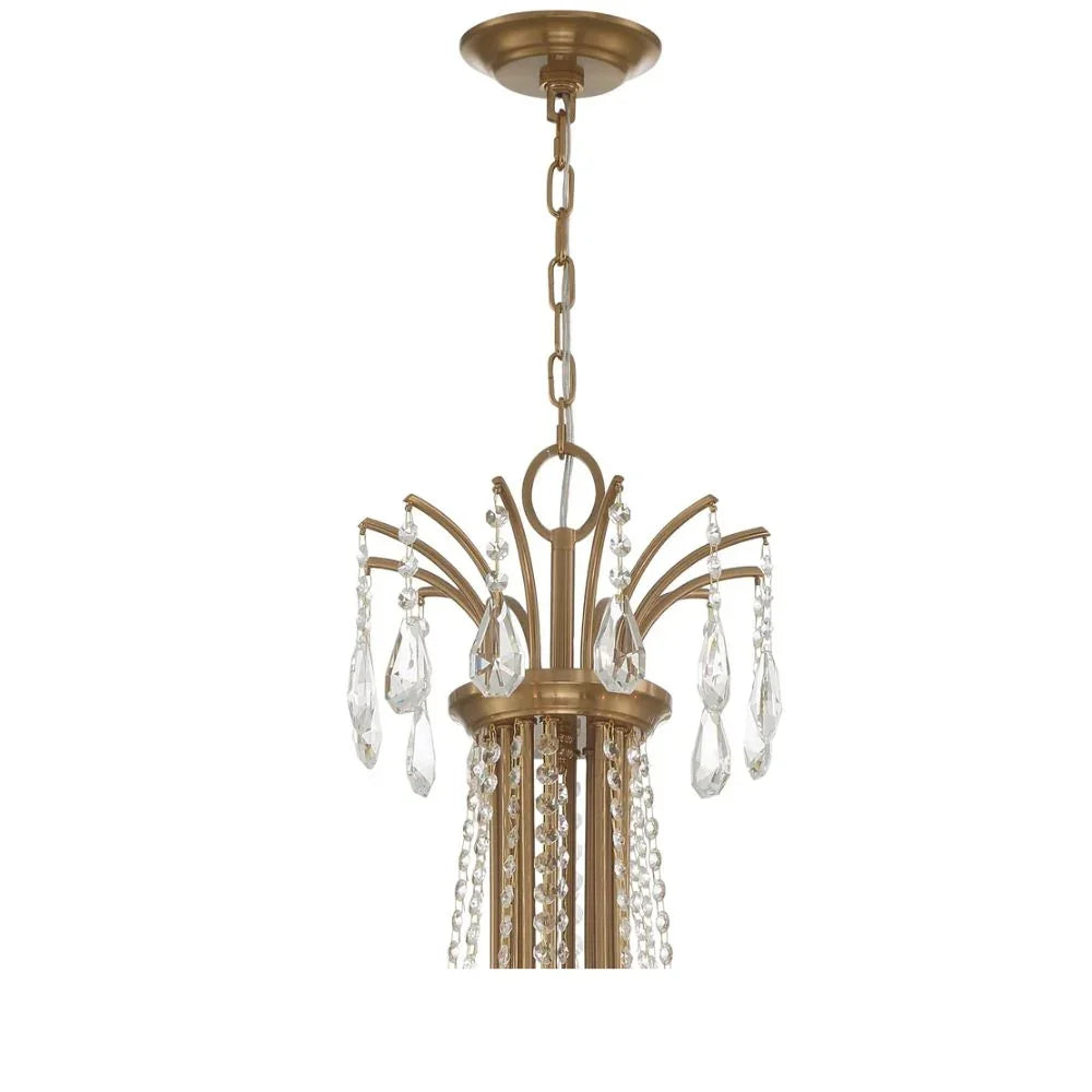 Aged Brass Teardrops Chandelier