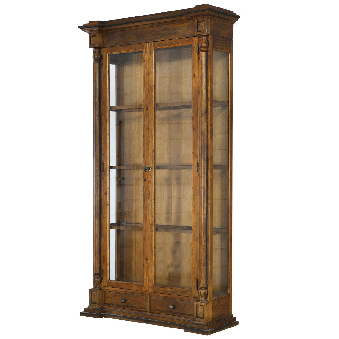 Aldwyn Wood Glass Front Display Cabinet