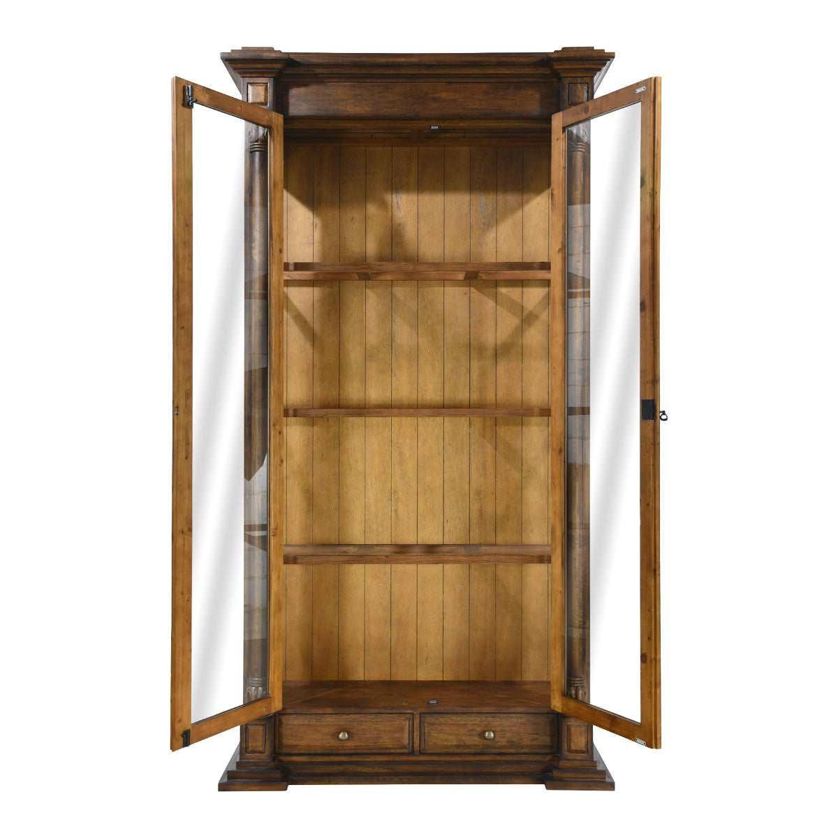 Aldwyn Wood Glass Front Display Cabinet