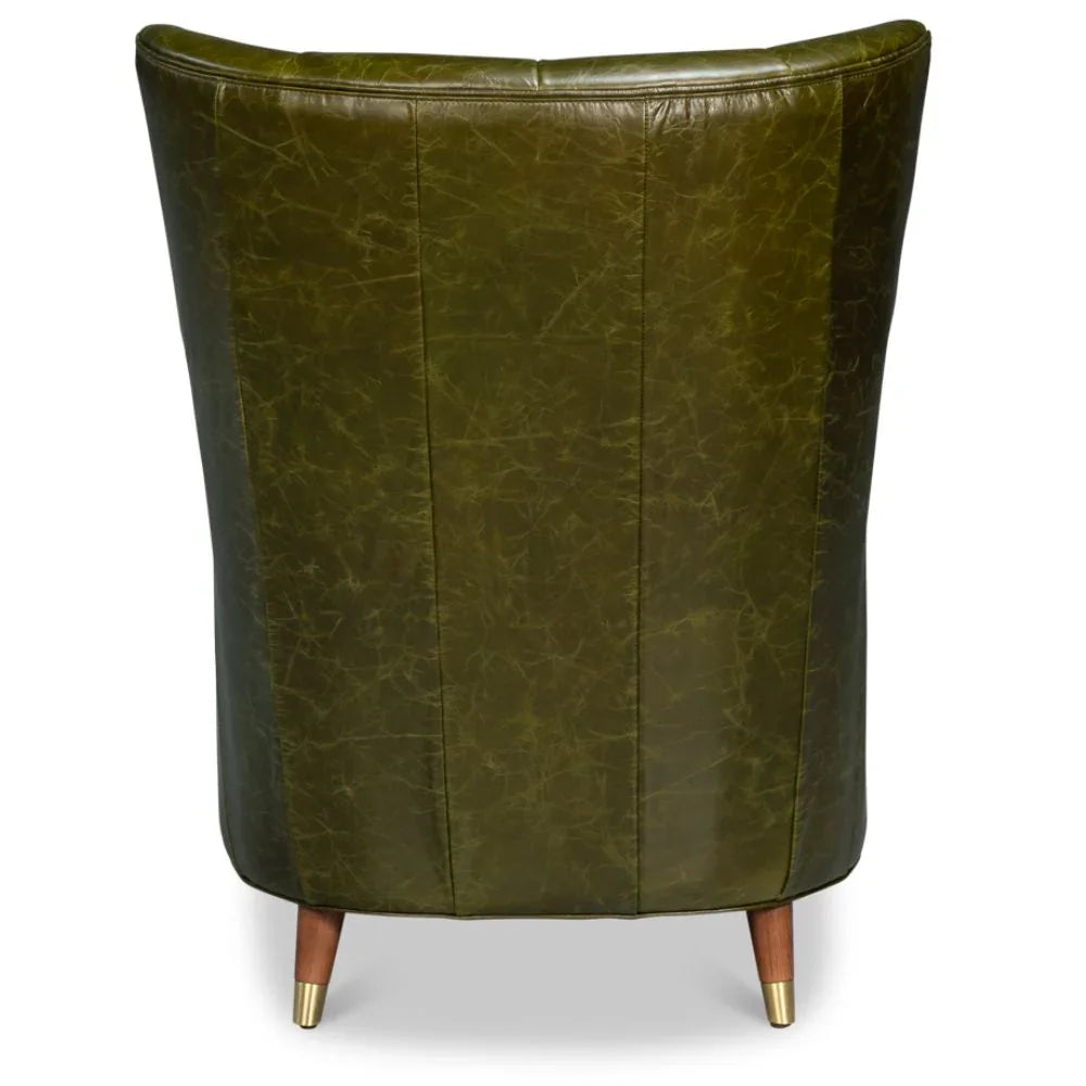 Alistair Mid-Century Green Tufted Arm Chair