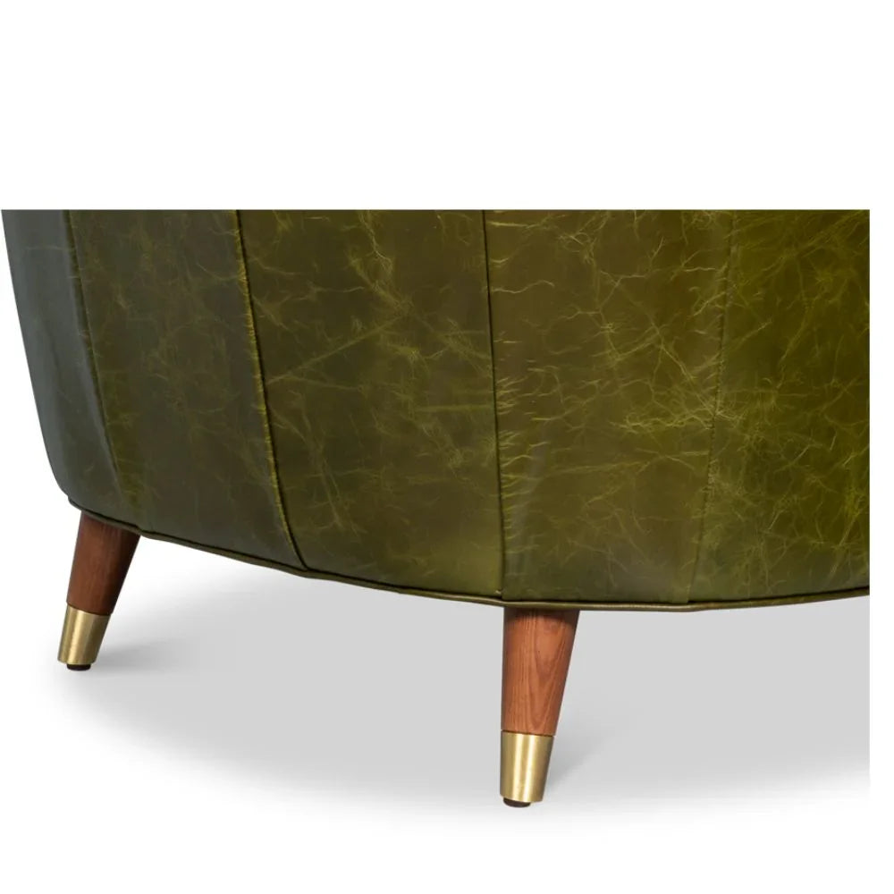 Alistair Mid-Century Green Tufted Arm Chair