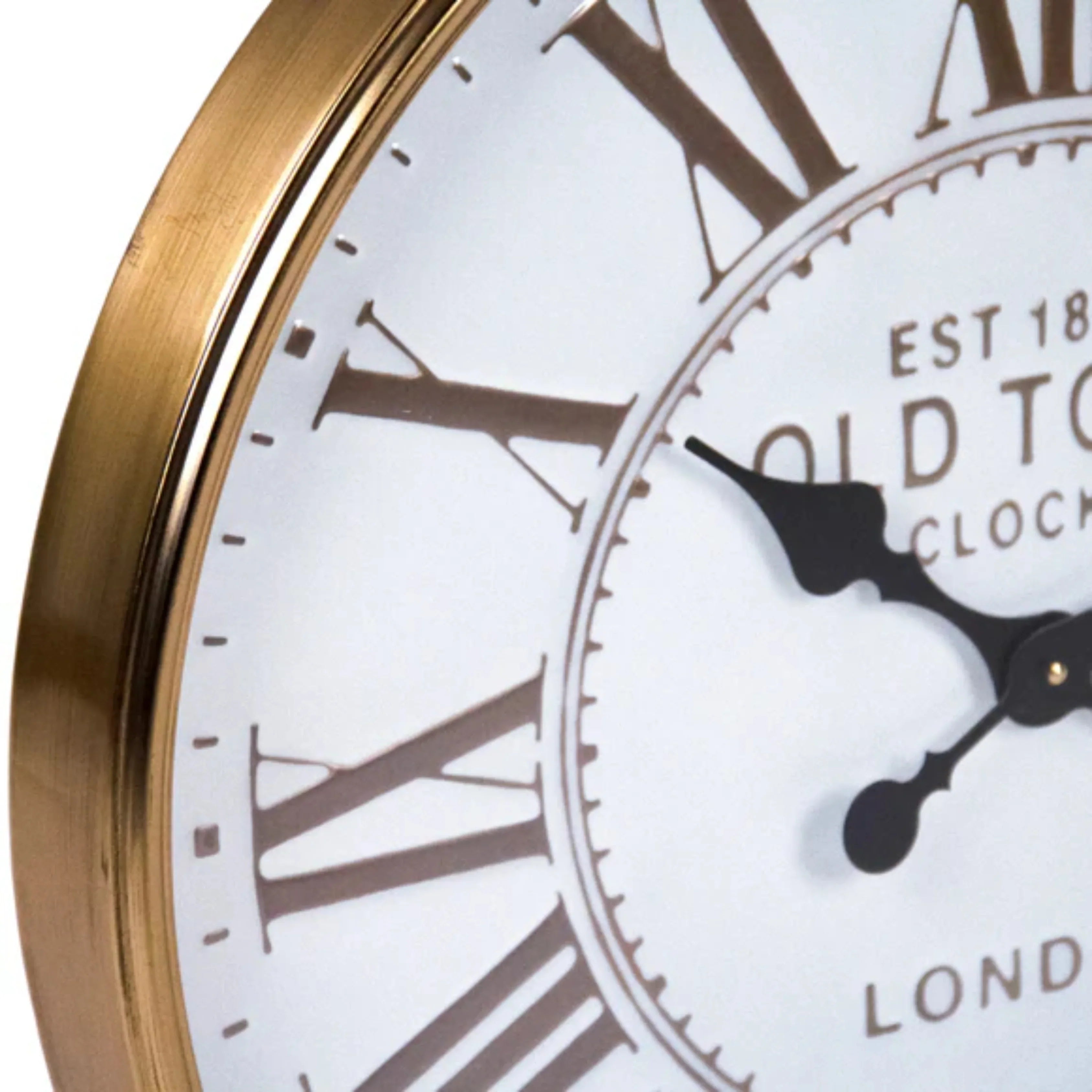 Brass Old Town Roman Numeral Wall Clock