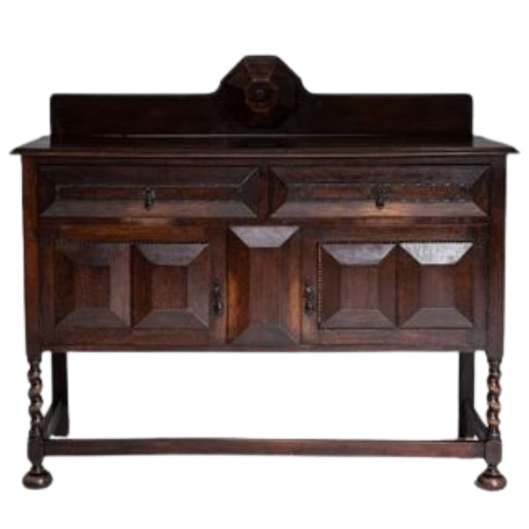 Richly Stained Vintage Wood Sideboard, Circa 1910