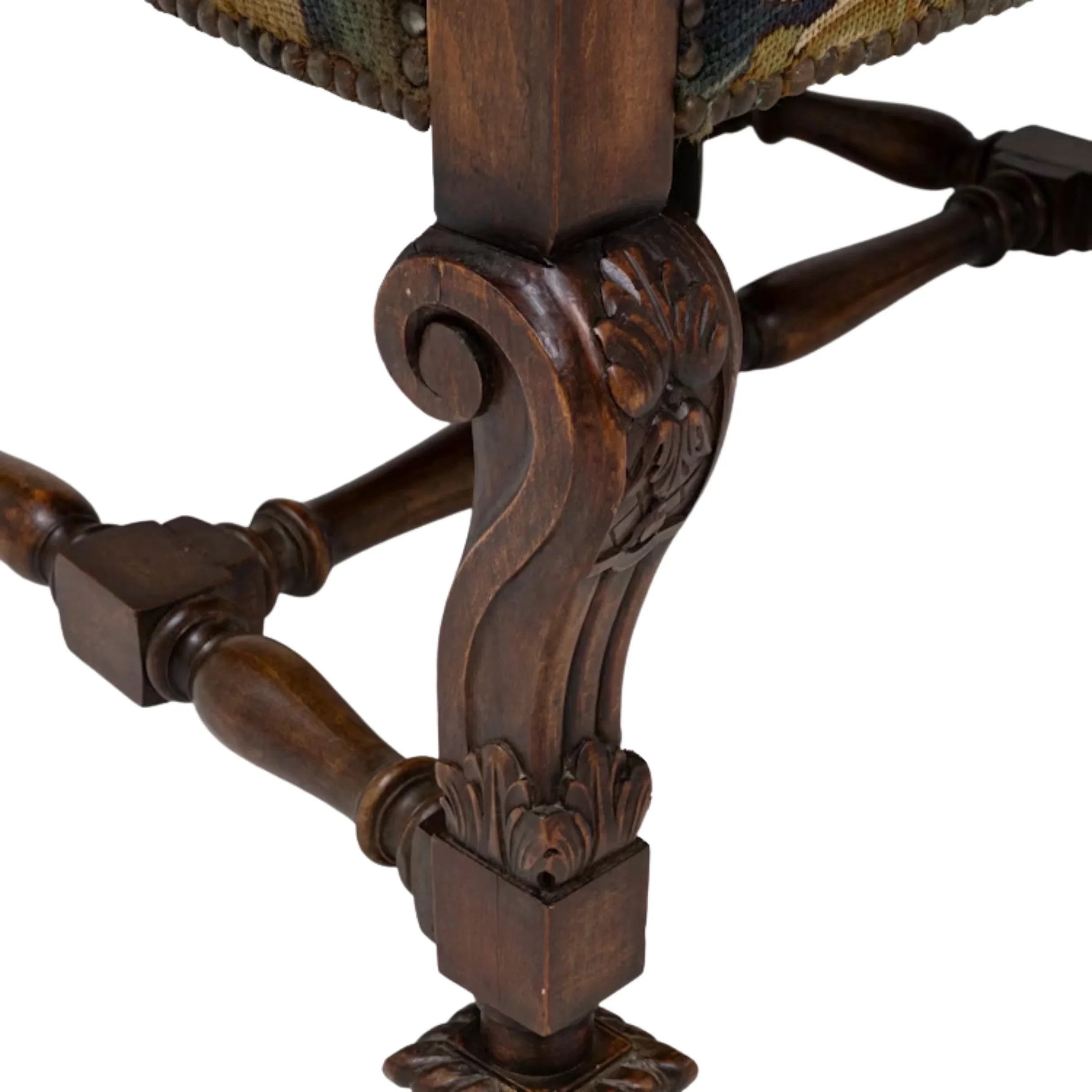 Secret Garden Antique Tapestry Armchair, Circa 1900