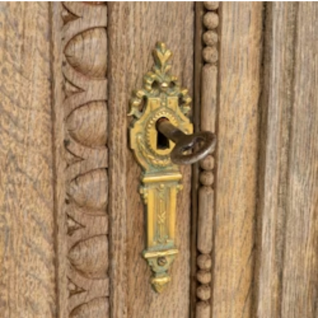 Antique Carved Wood Open Display Hutch, Circa 1910